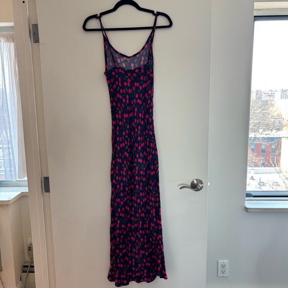 Anthropologie Midi Slip Dress, Cherry Print - Picture 6 of 7